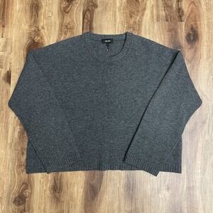ME+EM Merino Cashmere Curved Hem Jumper Gray Sweater Size L Comfy